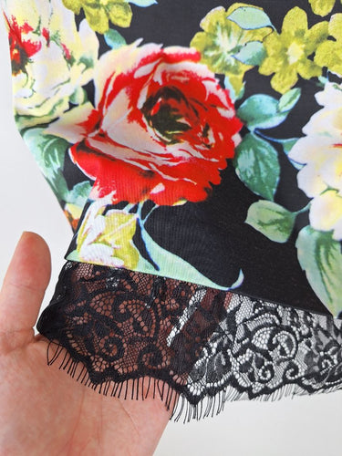 Second-Hand - Review Lace Trimmed Floral Pencil Midi Skirt Size 8 - SwapUp
