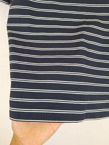 Second-Hand - Witchery Flint Striped Ponte Off The Shoulder Top Size S - SwapUp