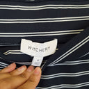 Second-Hand - Witchery Flint Striped Ponte Off The Shoulder Top Size S - SwapUp