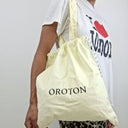 Second-Hand - Oroton Lemon Everyday Cotton Drawstring Bag - SwapUp