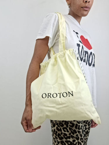 Second-Hand - Oroton Lemon Everyday Cotton Drawstring Bag - SwapUp