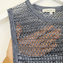 Second-Hand - Veronika Maine Soft Blue Ribbed Knit Sleeveless Top Size M - SwapUp