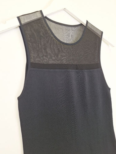 Second-Hand - Veronika Maine Onyx Contrast Knit Tank Top Size M - SwapUp
