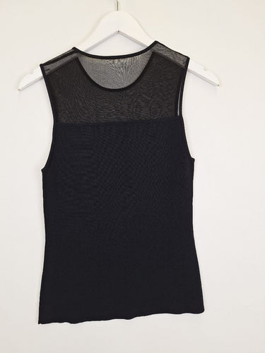 Second-Hand - Veronika Maine Onyx Contrast Knit Tank Top Size M - SwapUp