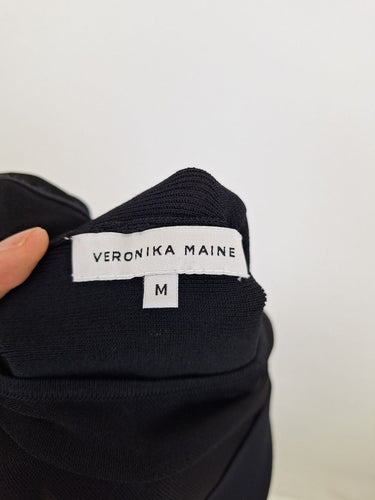 Second-Hand - Veronika Maine Onyx Contrast Knit Tank Top Size M - SwapUp
