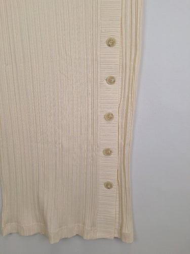 Second-Hand - Saba Milk Ribbed Button Split Skirt Size M - SwapUp