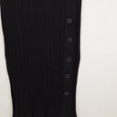 Second-Hand - Saba Black Ribbed Button Split Skirt Size M - SwapUp