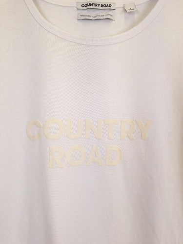 Second-Hand - Country Road Casual Branded Folded Sleeve T-shirt Size S - SwapUp