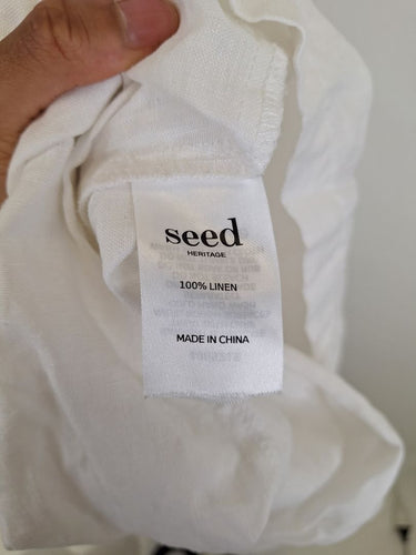 Second-Hand - Seed Holiday Charm Linen Drop Waist Midi Dress Size 10 - SwapUp