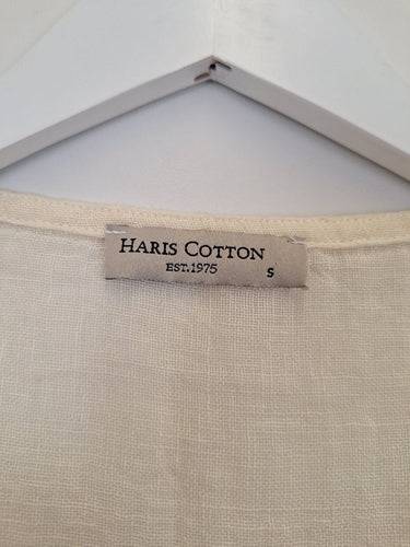 Second-Hand - Haris Cotton Oat Braided Trim Sheer Top Size S - SwapUp
