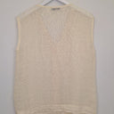 Second-Hand - Haris Cotton Oat Braided Trim Sheer Top Size S - SwapUp