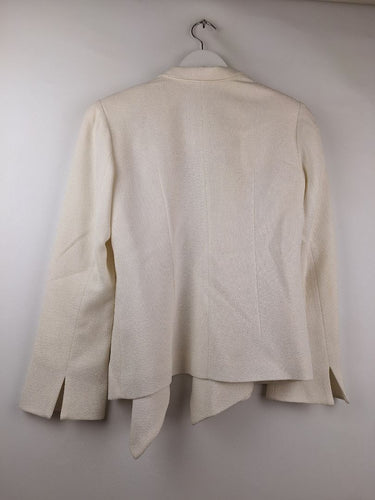 Second-Hand - Anthea Crawford Pearl Textured Open Front Jacket Size 10 - SwapUp