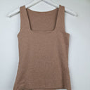 Second-Hand - Kookai Caramel Square Neck Fitted Tank Top Size 8 - SwapUp