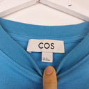 Second-Hand - COS Aqua Ribbed Collar T-Shirt Dress Size XS - SwapUp