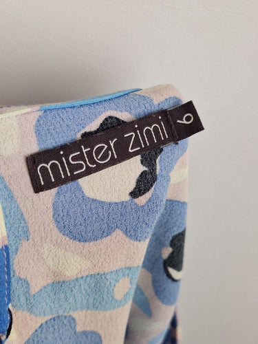 Second-Hand - Mister Zimi Blue Poppy A Line Mini Dress Size 6 - SwapUp