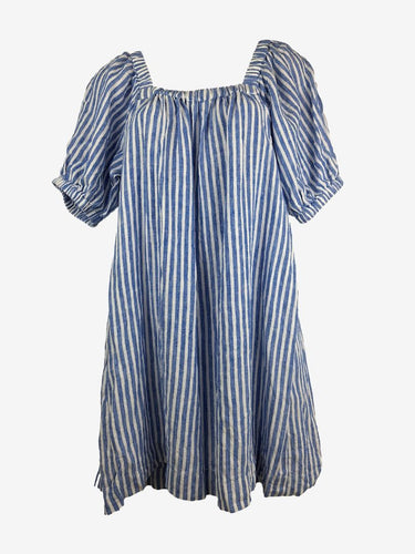 Second-Hand Seed Nautical Stripe Linen Mini Dress Size 6 SwapUp Second-Hand Seed Nautical Stripe Linen Mini Dress Size 6 SwapUp