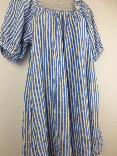 Second-Hand - Seed Nautical Stripe Linen Mini Dress Size 6 - SwapUp