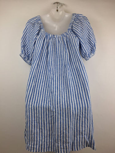 Second-Hand - Seed Nautical Stripe Linen Mini Dress Size 6 - SwapUp