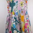 Second-Hand - Gorman Rainbow Watercolour Gathered Midi Dress Size 8 - SwapUp