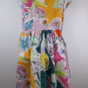 Second-Hand - Gorman Rainbow Watercolour Gathered Midi Dress Size 8 - SwapUp