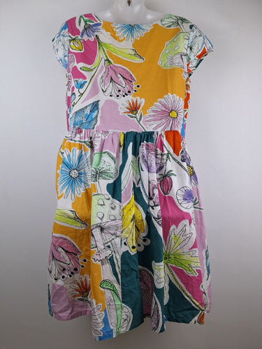 Second-Hand - Gorman Rainbow Watercolour Gathered Midi Dress Size 8 - SwapUp