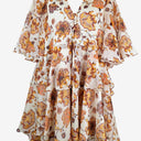 Second-Hand - Shona Joy Autumnal Chiffon Layered Floaty Mini Dress Size 8 - SwapUp