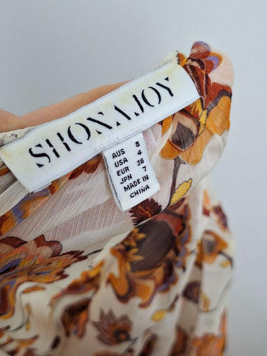 Second-Hand - Shona Joy Autumnal Chiffon Layered Floaty Mini Dress Size 8 - SwapUp