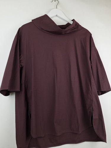 Second-Hand - COS Maroon Slouchy Neckline Top Size 6 - SwapUp