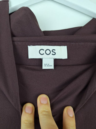 Second-Hand - COS Maroon Slouchy Neckline Top Size 6 - SwapUp