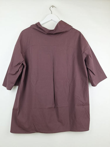 Second-Hand - COS Maroon Slouchy Neckline Top Size 6 - SwapUp