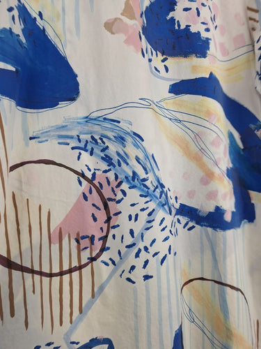 Second-Hand - COS Pastel Abstract Curved Hem Dress Size 8 - SwapUp