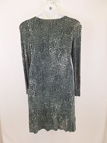 Second-Hand - Karen Kane Khaki Cheetah Jersey Mini Dress Size L - SwapUp