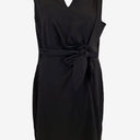 Second-Hand - David Lawrence Classy Tie Front Black Midi Dress Size 14 - SwapUp