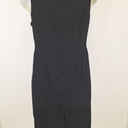 Second-Hand - David Lawrence Classy Tie Front Black Midi Dress Size 14 - SwapUp