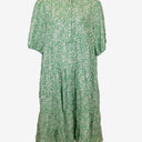 Second-Hand - Alessandra Spring Green Blossom Tiered Linen Dress Size XXXL - SwapUp