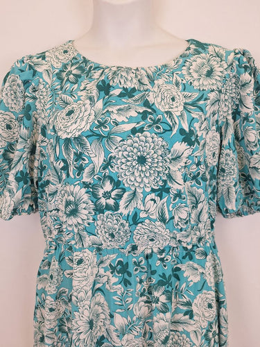 Second-Hand - Review Holiday Charm Aqua Floral Maxi Dress Size 18 - SwapUp