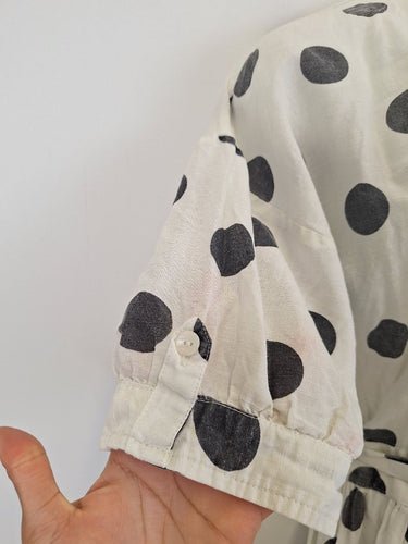 Second-Hand - Frankie + Dash Washed Polka Dot Puff Sleeve Dress Size 16 - SwapUp