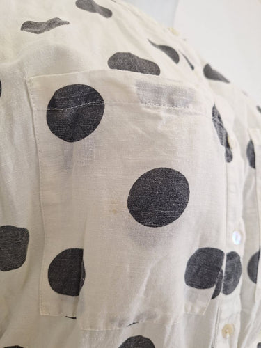 Second-Hand - Frankie + Dash Washed Polka Dot Puff Sleeve Dress Size 16 - SwapUp
