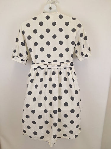 Second-Hand - Frankie + Dash Washed Polka Dot Puff Sleeve Dress Size 16 - SwapUp