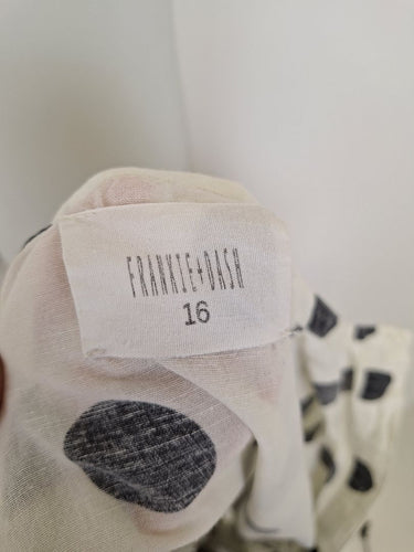 Second-Hand - Frankie + Dash Washed Polka Dot Puff Sleeve Dress Size 16 - SwapUp