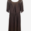 Second-Hand - Assorted Brands Burnt Umber Silk Blend Dress Size OSFA - SwapUp