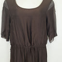 Second-Hand - Assorted Brands Burnt Umber Silk Blend Dress Size OSFA - SwapUp