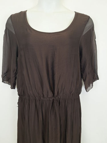 Second-Hand - Assorted Brands Burnt Umber Silk Blend Dress Size OSFA - SwapUp