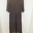 Second-Hand - Assorted Brands Burnt Umber Silk Blend Dress Size OSFA - SwapUp