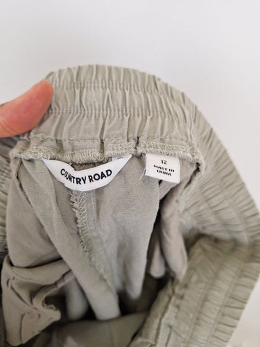Second-Hand - Country Road Light Olive Panelled Pants Size 12 - SwapUp