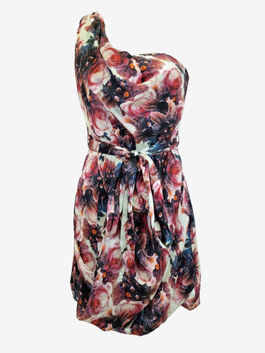 Zimmermann Preppy Blooming One Shoulder Silk Mini Dress Size S