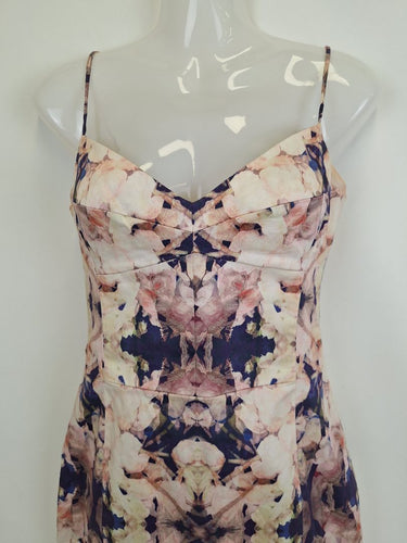 Second-Hand - Saba Patterned Panelled Sleek Midi Dress Size 8 - SwapUp