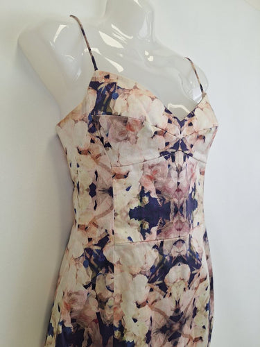 Second-Hand - Saba Patterned Panelled Sleek Midi Dress Size 8 - SwapUp