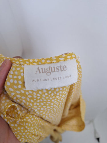 Second-Hand - Auguste Yellow Spotted Preppy Day Dress Dress Size 8 - SwapUp