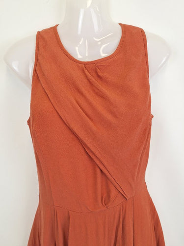 Second-Hand - Cue Copper Draped Flowy Mini Dress Size 8 - SwapUp